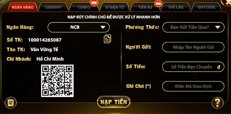 Các Phương Thức Nạp Tiền Được Hỗ Trợ Tại Go88