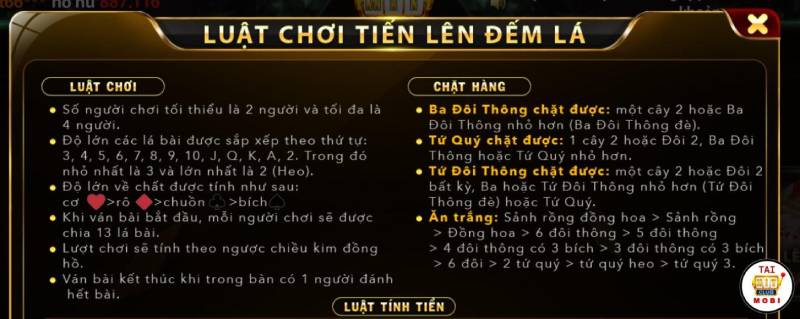 Luật chơi tiến lên đếm lá chi tiết